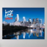 'With Love' Skyline Poster, 18" x 24" posters