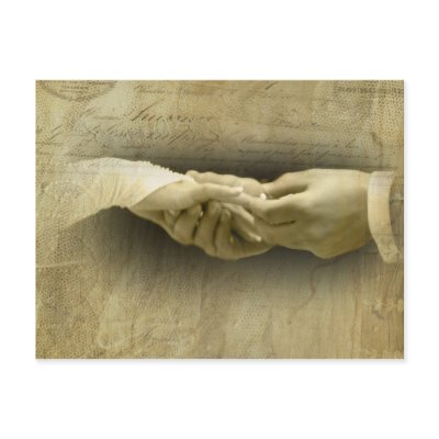 With this Ring, Romantic Vintage Wedding Love Post Card by KahunaLuna