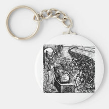 "Without Bread, Land, or Money, the Laborer Flees Keychain