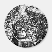 "Without Bread, Land, or Money, the Laborer Flees Refrigerator Magnets