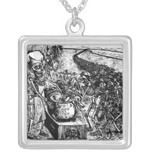 "Without Bread, Land, or Money, the Laborer Flees Necklace