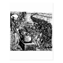 "Without Bread, Land, or Money, the Laborer Flees Post Card