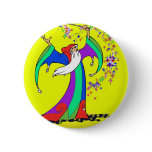 Wizard casting colourful spells with magic wand