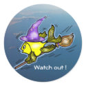 Wizard Fish - funny cute drawing stickers