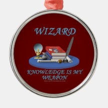 Wizard: Knowledge is My Weapon Ornaments