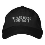 wizard needs food badly embroidered hats