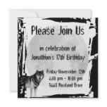 Wolf and Full Moon Gothic Birthday Invitation