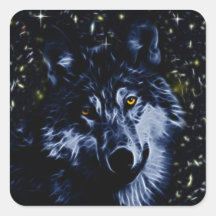 Wolf and stars stickers
