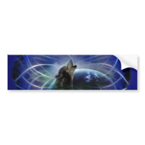 Wolf and the dreamcatcher bumper sticker