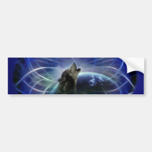 Wolf and the dreamcatcher bumper sticker