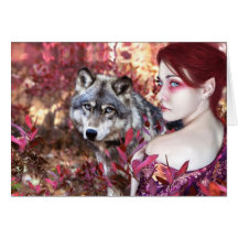 Wolf Autumn Greeting Cards