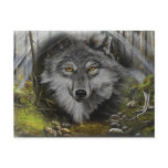 Wolf blending into River painting postcards