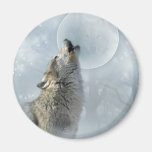Wolf Blue Moon Magnet