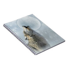 Wolf Blue Moon Notebook 6.5x8.75