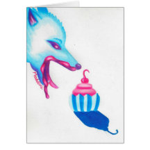 Wolf Cupcake Love Greeting Cards