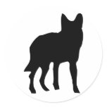 wolf dog icon round sticker
