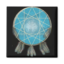 Wolf Dream Catcher Magnet