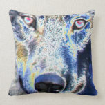 Wolf face close up colored American MoJo Pillow pillows