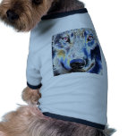 Wolf face colored dog t-shirt