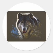 Wolf Face Portrait Stickers