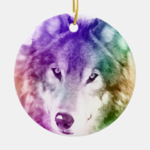 Wolf Gaze Art Ornament