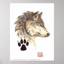 Wolf Head Profile print