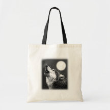 Wolf Howling at Moon Bags