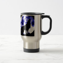 Wolf Howling at Moon Coffee Mug