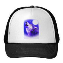 Wolf Howling at Moon Hat