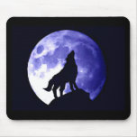 Wolf Howling at Moon mousepads