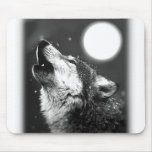 Wolf Howling at Moon mousepads