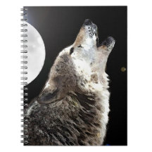 Wolf Howling at Moon Notebook
