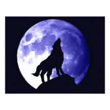 Wolf Howling at Moon Personalised Invitations