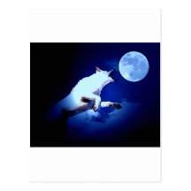 Wolf Howling at Moon Post Cards