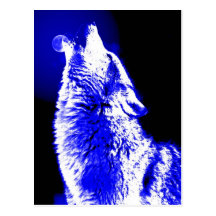 Wolf Howling at Moon Postcards