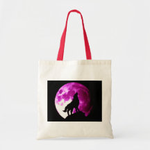 Wolf Howling at Moon Tote Bags