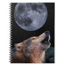 Wolf Howling at the Full Moon - Multi-Products-01 Note Book
