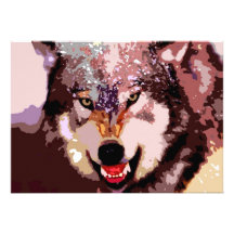 Wolf in Snow Invitation