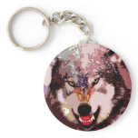 Wolf in Snow keychains