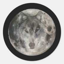 Wolf Moon 1 Stickers