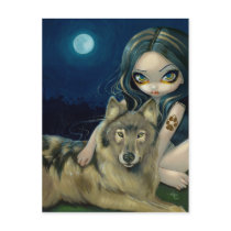 "Wolf Moon" Postcard