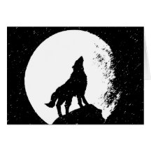 Wolf & Moon Silhoutte Cards