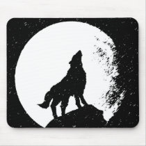 Wolf & Moon Silhoutte Mousepad