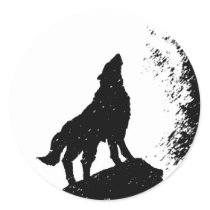 Wolf & Moon Silhoutte