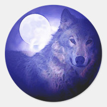 Wolf & Moon Sticker