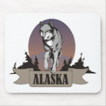 Wolf or coyote among pine trees in Alaska Mousepad