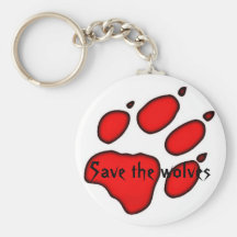 wolf paw, Save the wolves Key Chains