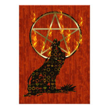 Wolf Pentagram Personalized Announcement