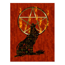 Wolf Pentagram Postcard