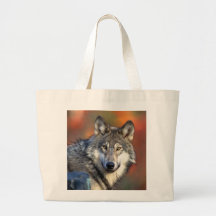 Wolf Photograph Canvas Bag